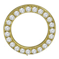 Solid Stainless Steel 14K Yellow Gold Finish Simulated Diamonds Rolex Watch Custom Bezel 32mm Insert shield Case