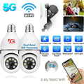 IZENGATE 2Pack E27 Socket Light Bulb Camera Wireless Wi-Fi 2.4Ghz &5Ghz 360° Motion Detector Surveillance Camera Two Way Talk/Night Vision/Light Bulb Camera
