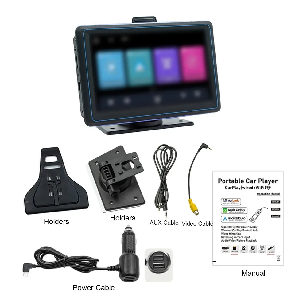 Apexeon Car Stereo,Camera Dual MP5 Player Dual USB Car Audio Portable Car 7'' 720P 5.0  matching Car Stereo 5.0 suitable USB BT Receiver BT 5.0 12 Auto matching Android Stereo 720P Car