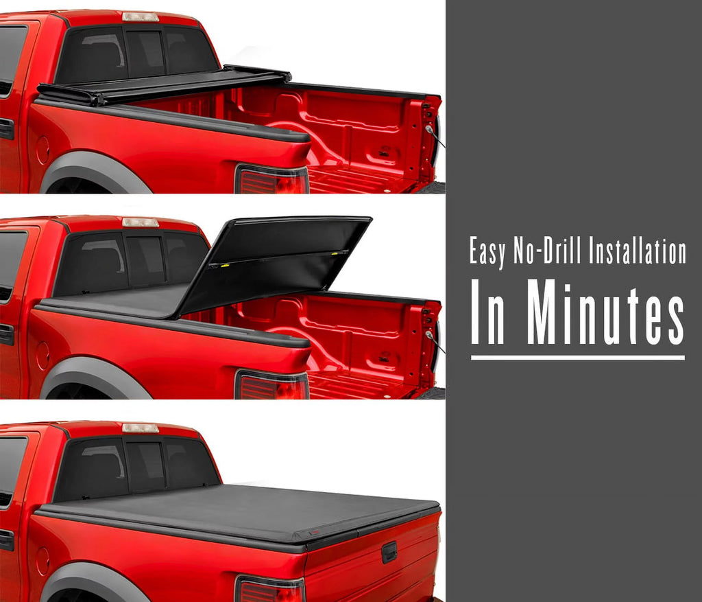 MaxMate Soft Tri-fold Truck Bed Tonneau wrap matching with 2017-2024 Honda Ridgeline | 5'4" (64") Bed | TCH371065