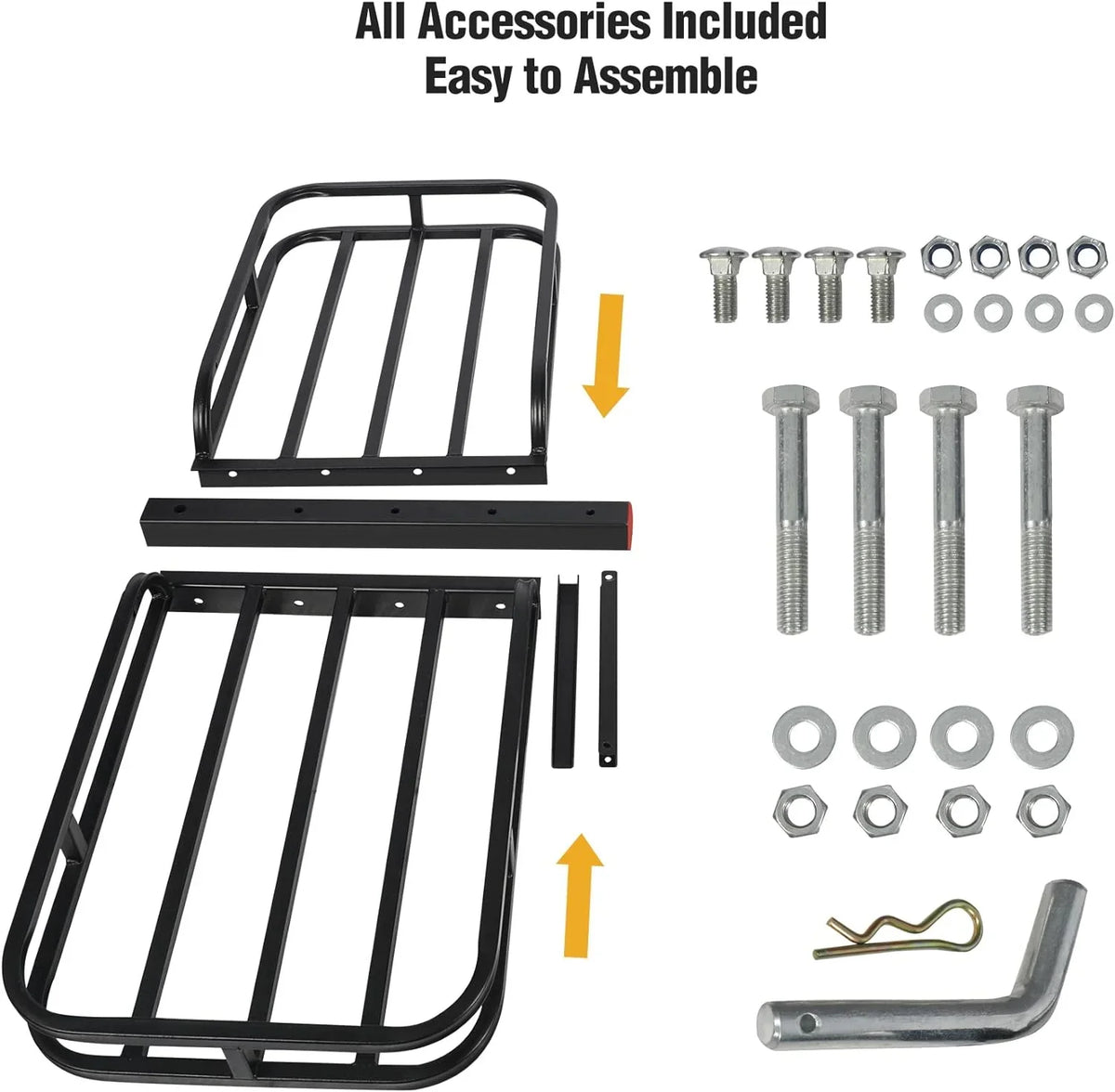 REDCAMP Folding Hitch Cargo Carrier Basket 500 lbs, 53" x 19.3" x 4" Trailer Hitch Luggage Rack for SUV, Truck, Cars, Small