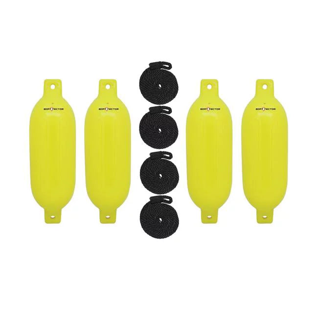 Boattector Inflatable Fender Value, Neon Orange - Pack of 4. 4.5 x 16 in