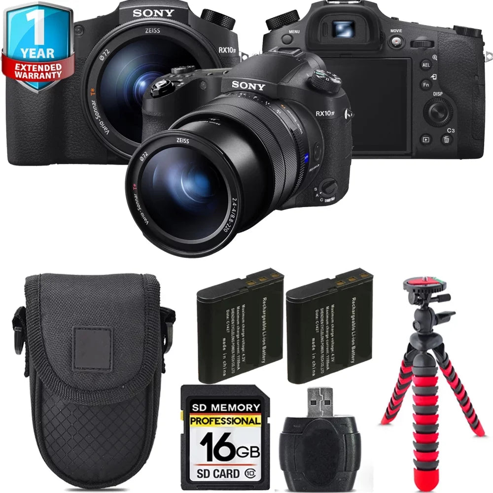 Cyber-shot DSC-RX10 IV Digital Camera + Extra Battery +1 Yr Warranty + Case -16GB