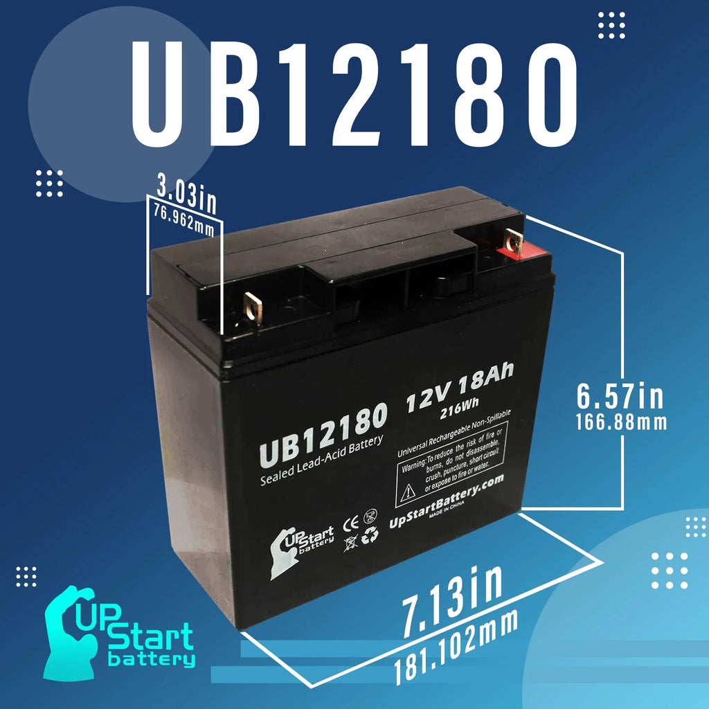 3x Pack - matching DATASCOPE 14600003401 Battery - Replacement UB12180 Universal Sealed Lead Acid Battery (12V, 18Ah, 18000mAh, T4 Terminal, AGM, SLA)
