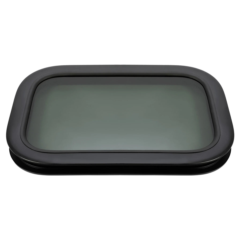 Kojem RV Window Black Universal for Camper Vertical Trailer Rip-Up Cargo Powder Coated Glass Steel