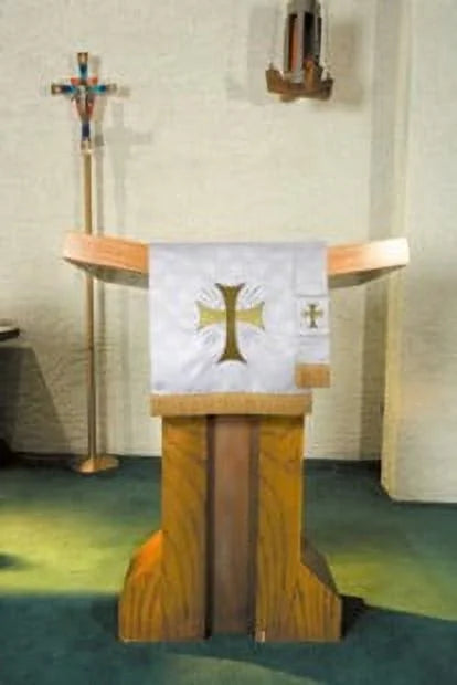 Christian Brands Church Supply VC751 Pulpit Scarf - White Maltese Cross