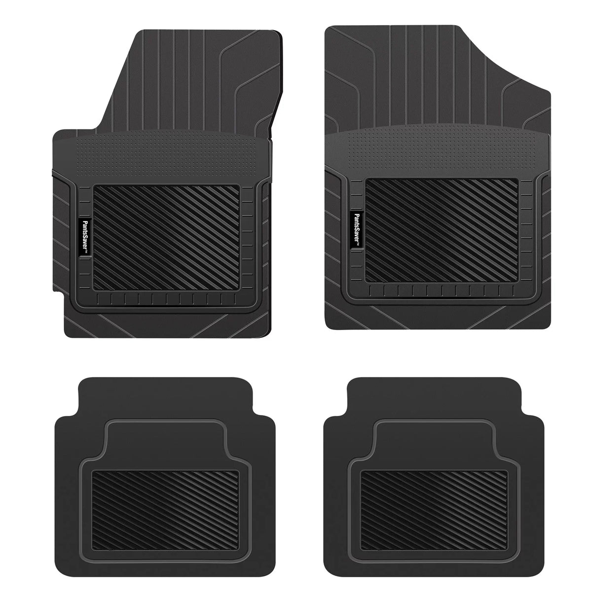 PantsSaver Custom Fit Automotive Floor Mats for Dodge Grand Caravan 2021 All climate Protection for Cars, Trucks, SUV, Van, Heavy Duty Total Protection Black