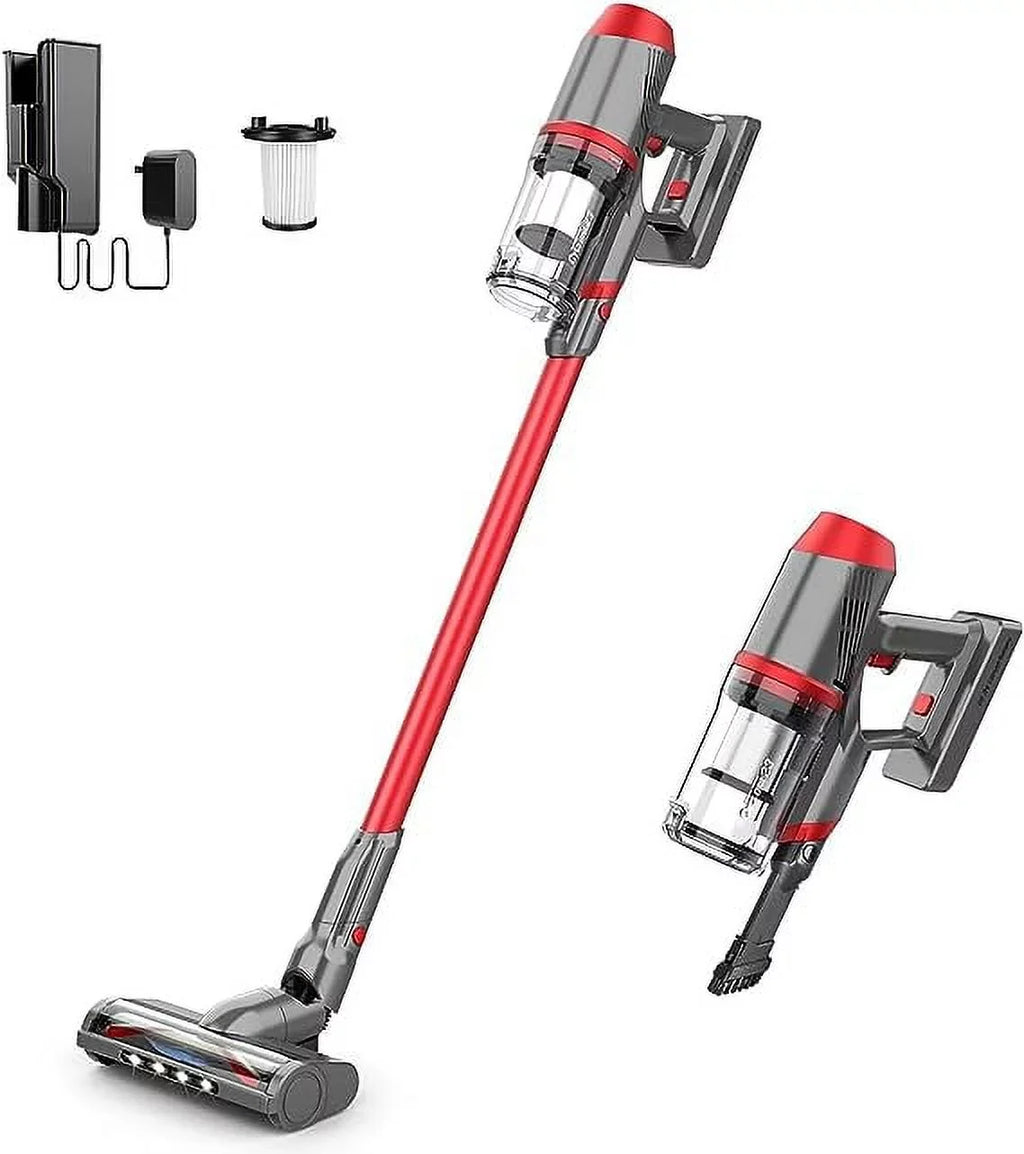 Open Box ONSON Life Cordless Vacuum Upgraded Roller Brush 4 in 1 Powerful EV-696 - RED