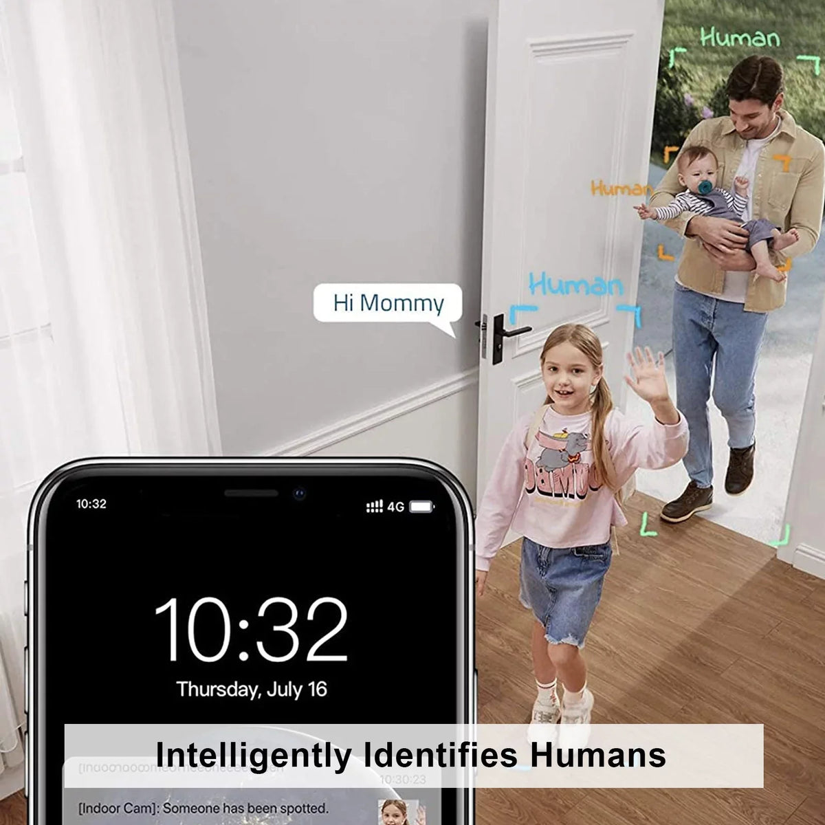 Wireless Security Camera For Home - Indoor, Night Vision, Activity Zones - Nozaya