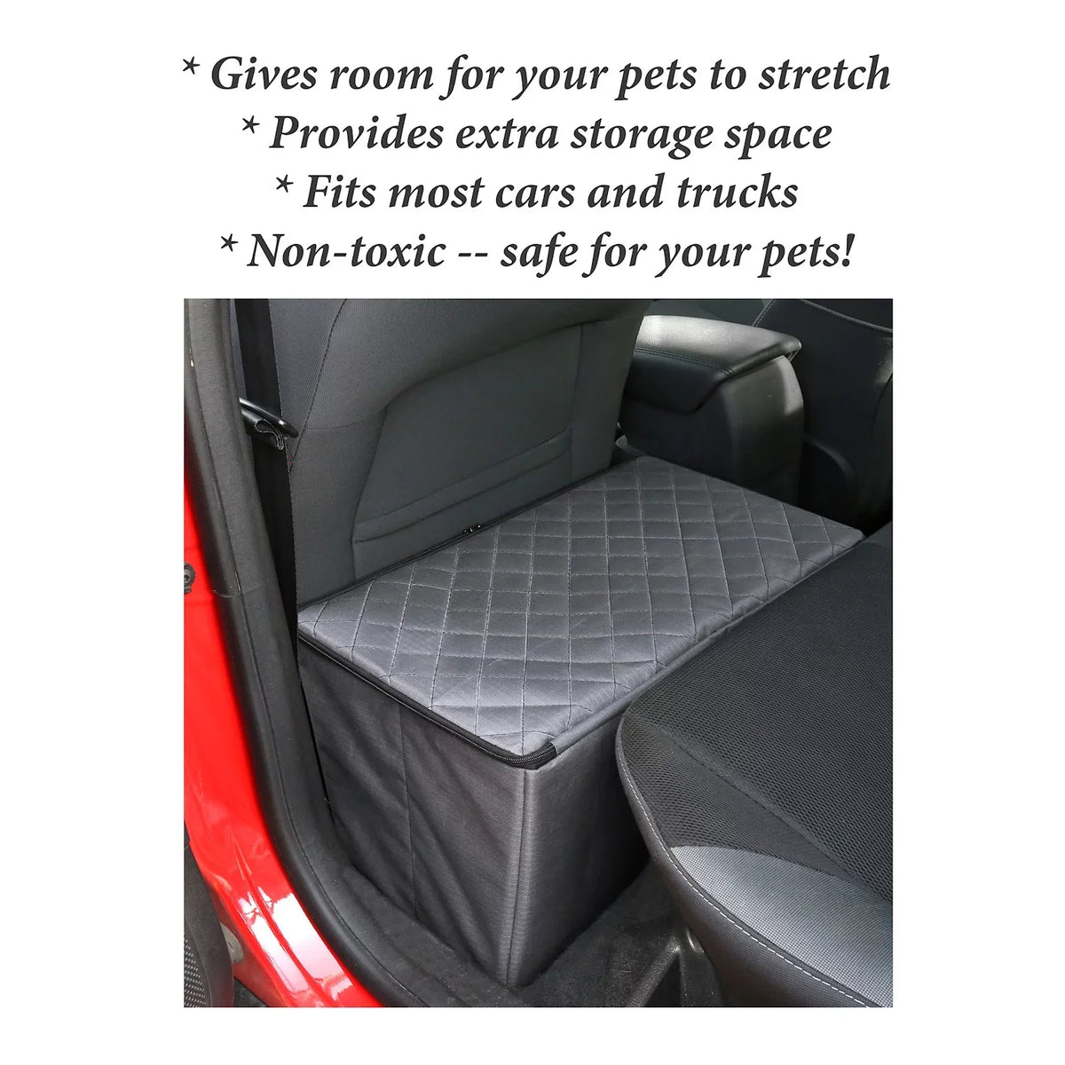 MSR Imports Dog Car Back Seat Extender Safer More Comfortable Back Seat Platform and Storage Black