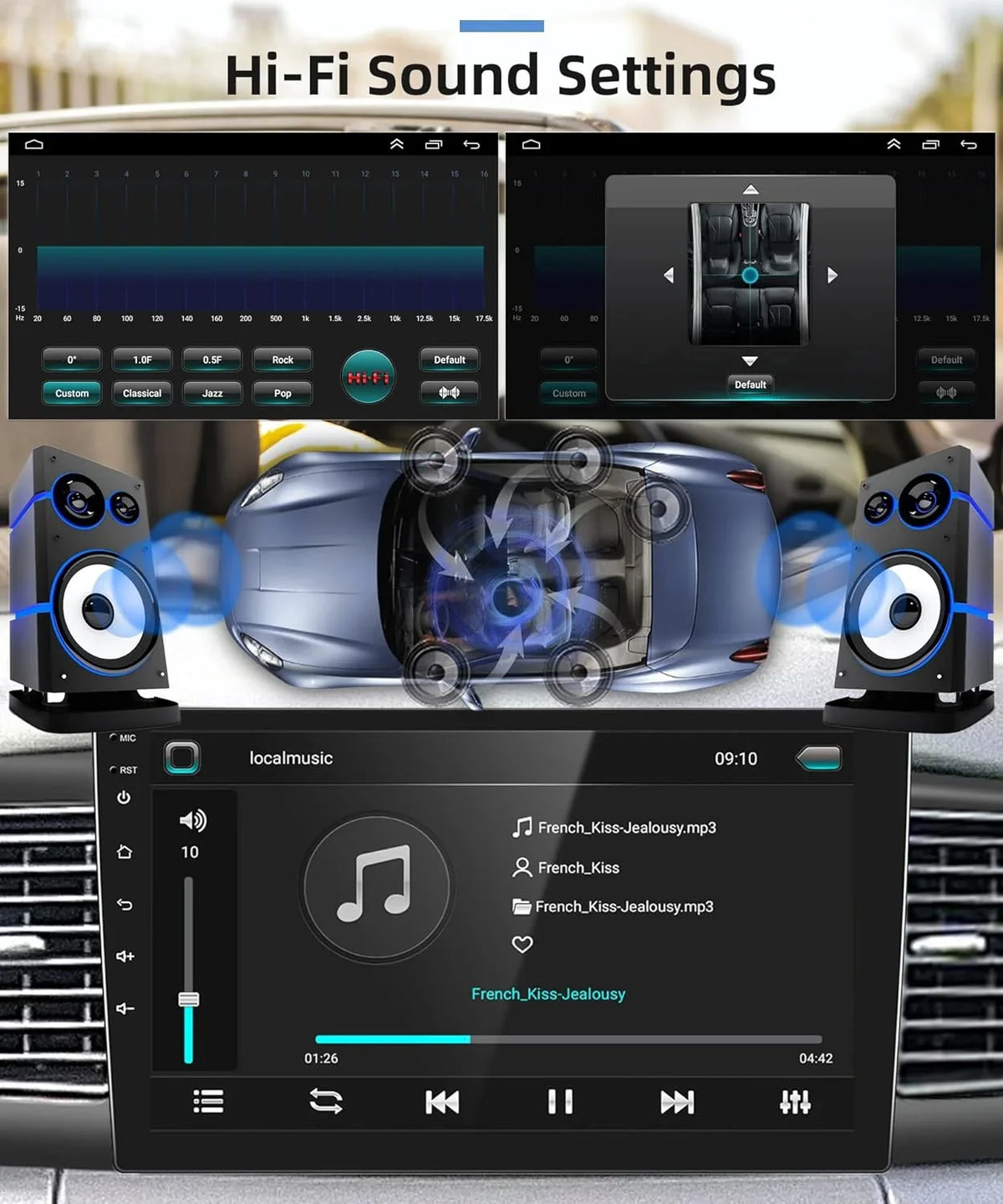 THONZER 1G+32G Android 9 Inch Car Stereo for  Corolla ex 2007-2012 with Wireless Carplay, Rimoody Touch Screen Car Radio Bluetooth GPS WiFi FM Mirror Link RCA USB SWC + Backup Camera
