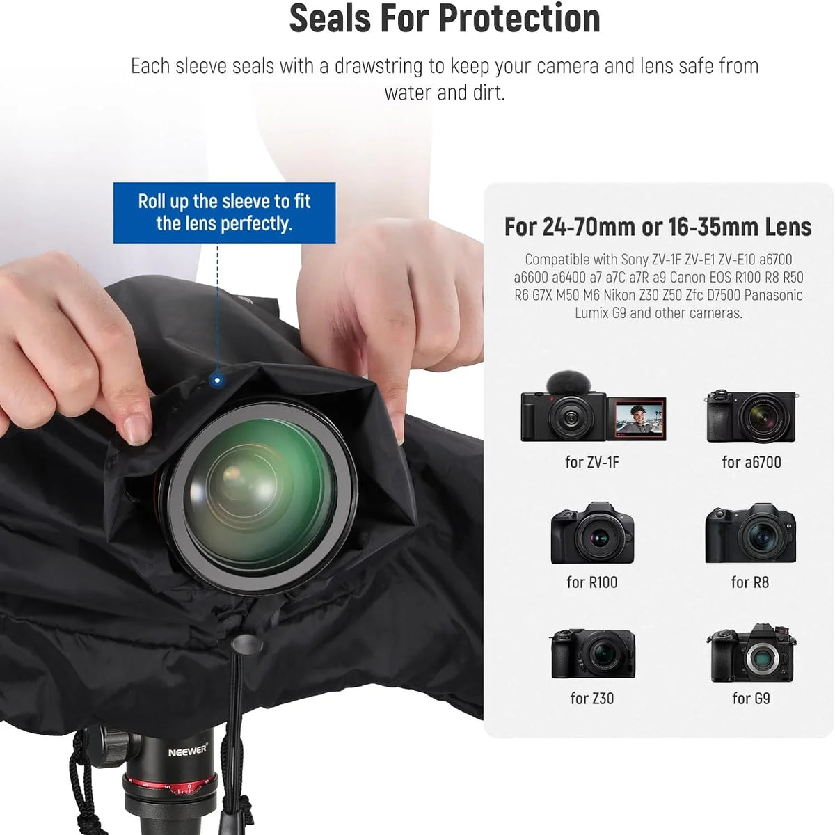 NEEWER Camera Rain shield, Mini Size Durable Nylon Raincoat appropriate with    DSLR Mirrorless Vlog Camera