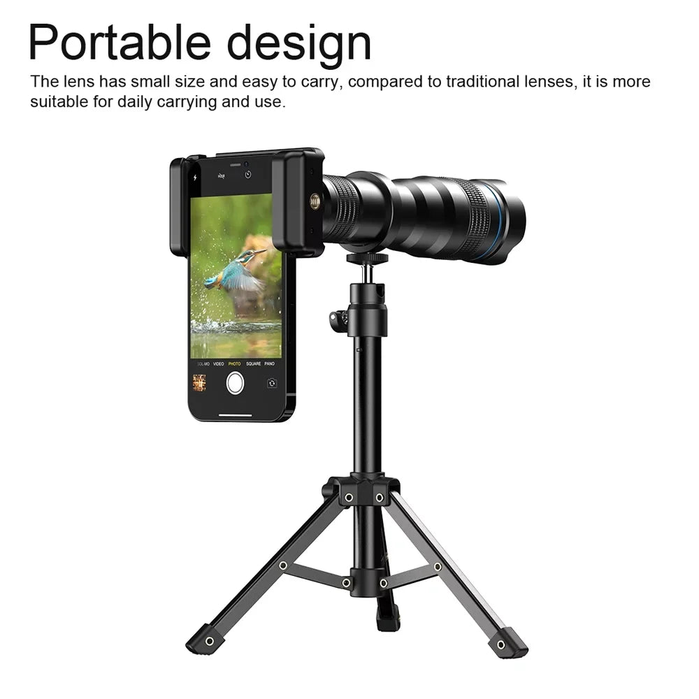 Walmeck Portable Universal Clip-on Type External Telephoto Lens 36X Optical Magnification Mobilephone Lens Multifunctional Auxiliary Tool for Daily Photography