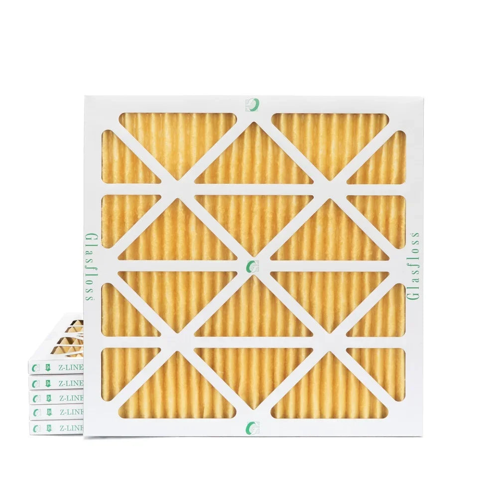 Actual Size: 23-3/8 x 23-3/8 x 7/8. 6 Pack of 24x24x1 MERV 11 Pleated Air Filters by Glasfloss