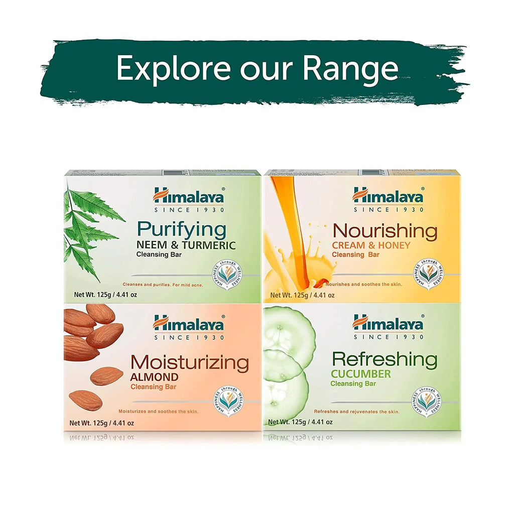 Himalaya Purifying Neem & Turmeric Cleansing Bar for Clean and Healthy Looking Skin, Free from Parabens, SLS and Phthalates, Gluten Free, Vegan, 125 g (4.41 oz), 6 Pack Neem & Turmeric 4.41 Ounce (Pack of 6)