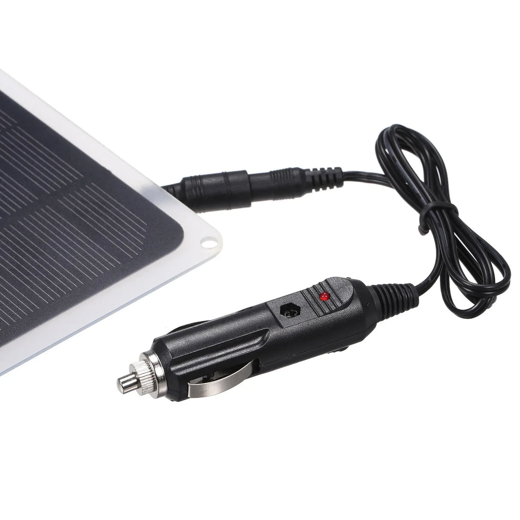 DC12V 10W Solar Panel with USB Port Car Chargers Charge for 12V-Battery Portable Completed Accessories for Outdoor Camping Hiking Fishing Climbing