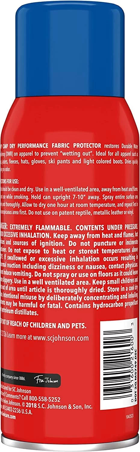 Kiwi Camp Dry aqua Repellent Performance Fabric Protector, 10.5 oz 3 Pack