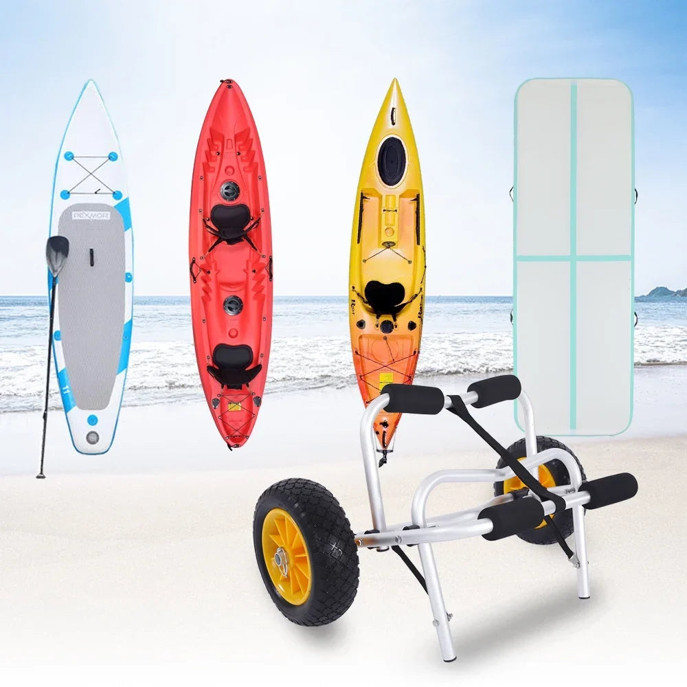 Ktaxon Aluminum Alloy Canoeing Trailer Cart Kayak Dolly craft Canoe Trolley with Wheels