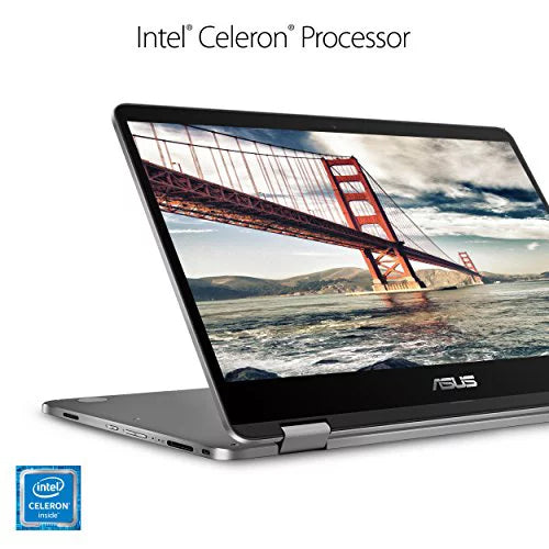 TP401MA-YS02 Vivobook Flip Thin 2-in-1 HD Touchscreen Laptop,  Celeron 2.6GHz Processor, 4GB RAM, 64GB eMMC, Windows 10 S, 14"