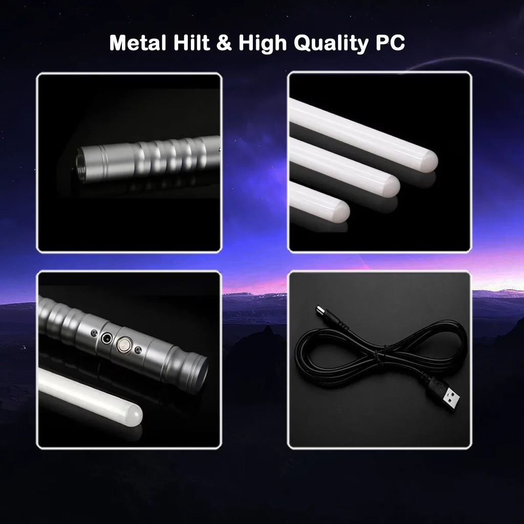 KBASE 7 Colors Change RGB  Lightsaber Toy with Metal Hilt Sound Fonts Gift for Kids
