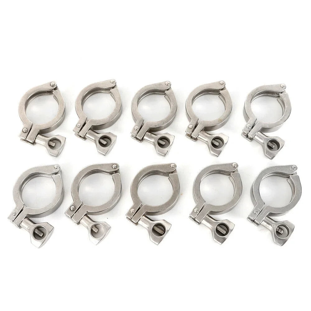 10PCS Stainless Steel Quick-loading Clamp for Machine Tools，Ships, Sewage Treatment aqua Oil Gas for Soft or Hard Pipe Links
