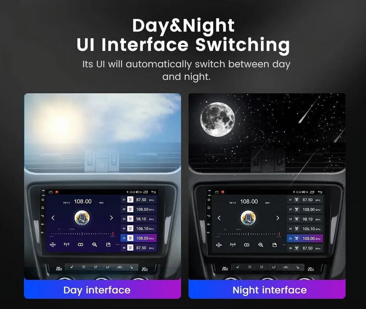 10'' 2Din Android QLED Car Stereo Nav GPS Radio DSP CarPlay elements 8Core 4+32GB