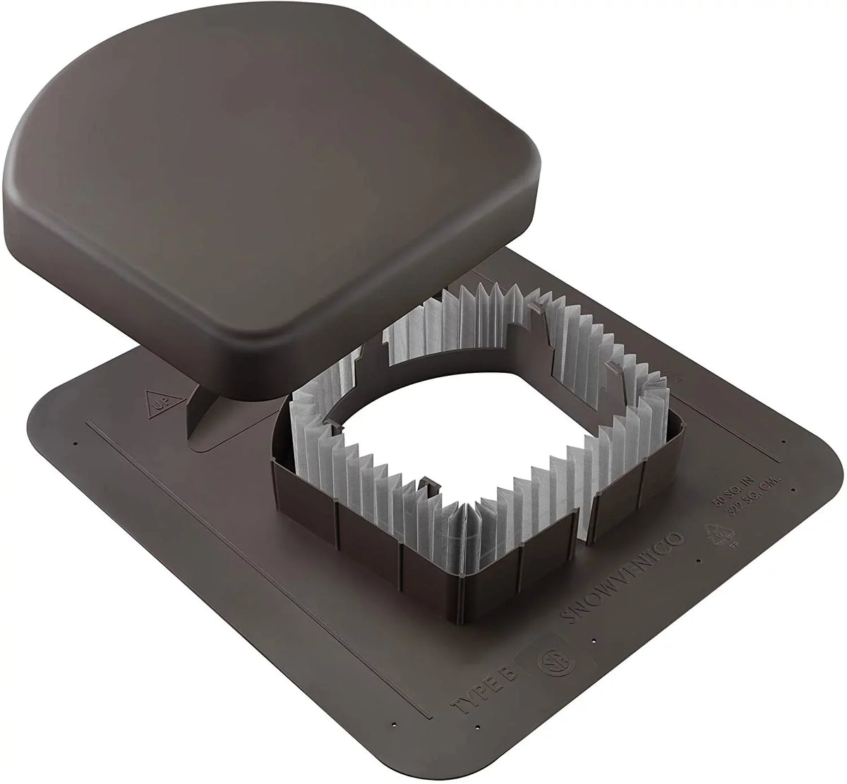 (Brown). in. SNOWVENTCO Lower Roof Intake Vent, 50 sq