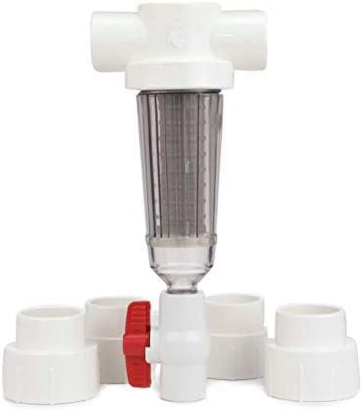 PRO Spindown Sediment liquid Filter For Well And Irrigation Pump Systems (Clear And Reusable) Fits 1" And 1-1/2" Pipe, Includes Adapters 148127