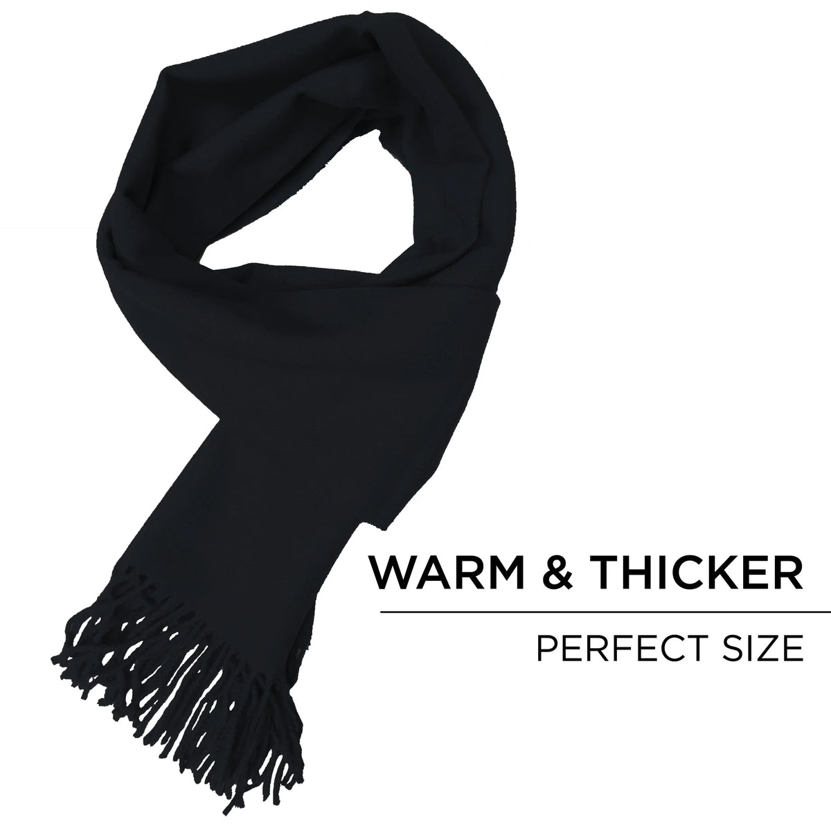 Calvin Olivia Cashmere Feel Scarf Soft Winter Ombre Nova Buffalo Tartan Tweed Houndstooth Plaid Chic Gift for Men Women Black