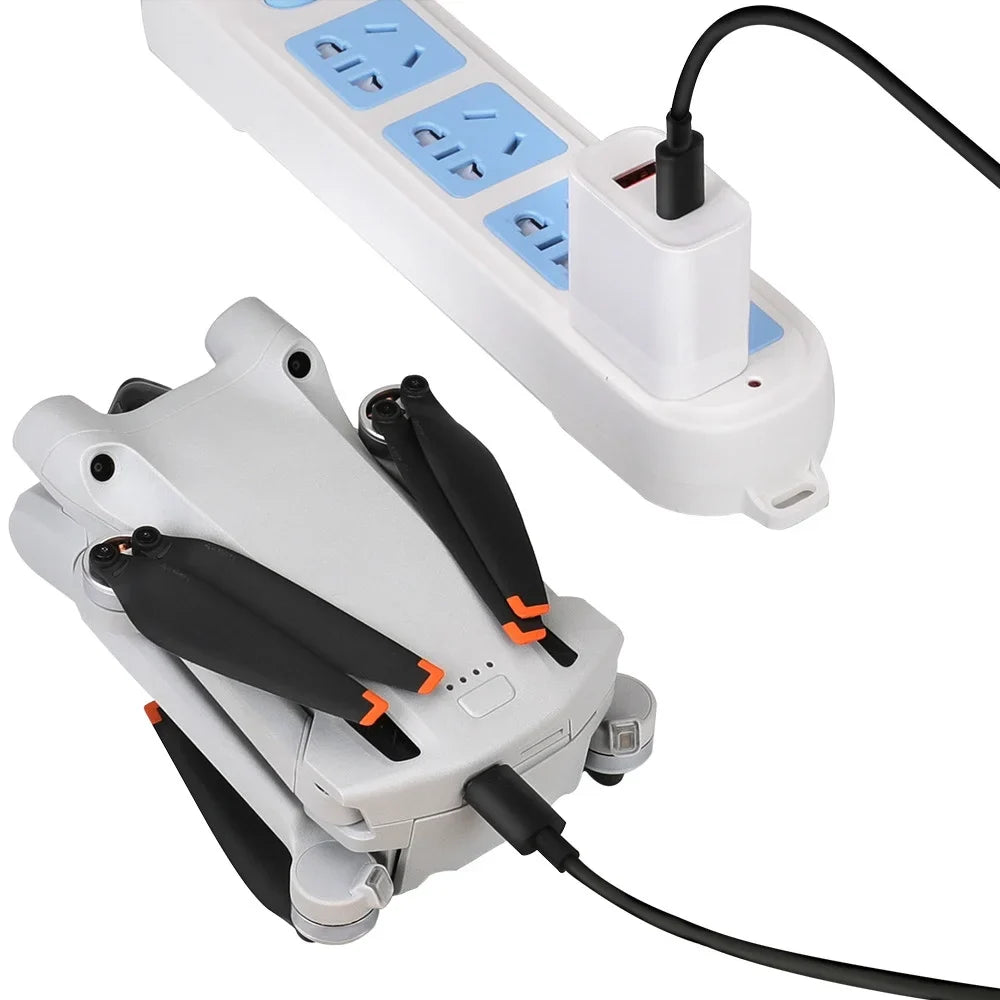 30W USB Charger with Type-C Cable Dual-Port Charging for DJI Mini 2/Mini 3 Pro Charging Parts