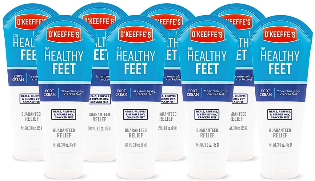 O'Keeffe's Healthy Feet Foot Cream, 3.0 ounce Tube, Pack of 8