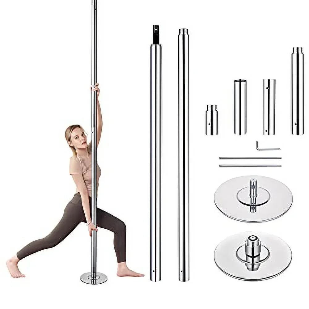AW 9.25 FT Portable Dance Pole Kit Static Spinning Pole Dancing Pole Strip Poles for Home Removable 45mm Dance Pole Gym Party Club Exercise Fitness Silver/Black/Colorful/Gold, Max Load 1102 Lbs