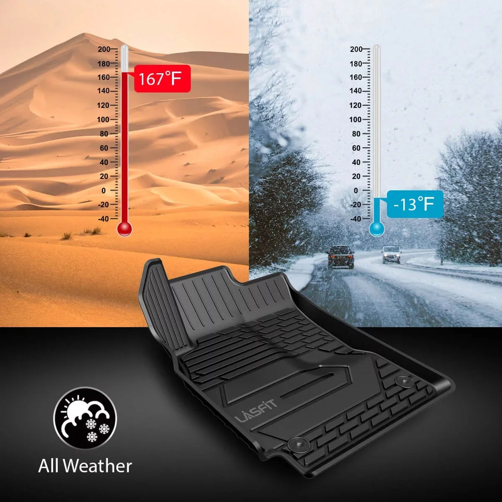 Lasfit Car Floor Liners for 2016-2021 Jeep Grand Cherokee (NOT Jeep Cherokee )  & Jeep Grand Cherokee WK 2022, All atmospheric conditions TPE Vehicle Floor Mats Set, 1st and 2nd Row, Fit Bench Seating only, Black