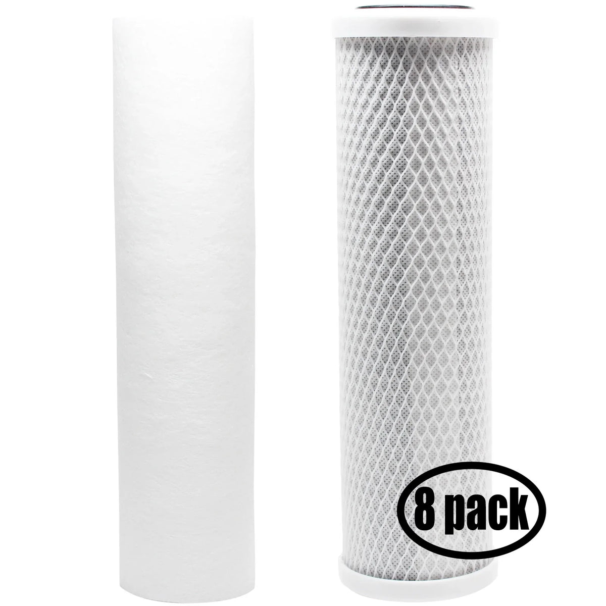 8-Pack Replacement for Filter Kit for Captive Purity CP1133 RO System - Includes Carbon Block Filter & PP Sediment Filter - Denali Pure Brand