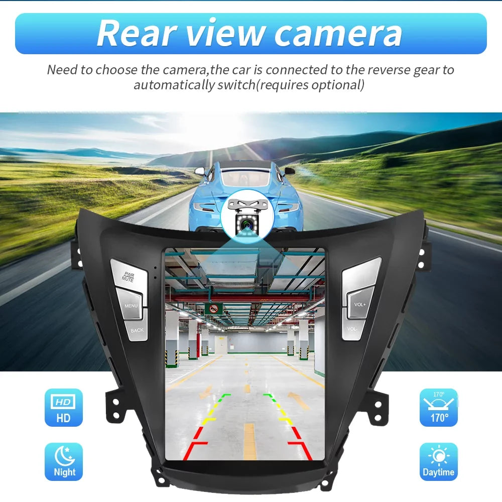 Podofo 2G+64G for Hyundai Elantra 2011 2012 2013 Android 9.7'' Touchscreen Car Stereo Radio Bluetooth FM Mirror Link GPS WIFI USB, with Backup Camera