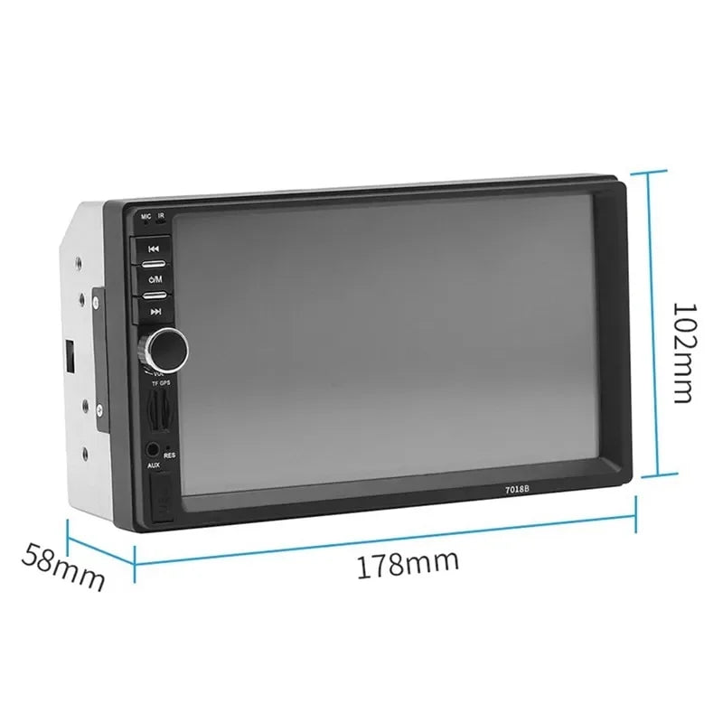 Car Radio Double Din Car Stereo 7" LCD Touch Screen in-Dash Head Unit with Bluetooth Support Mirror Link/DVR/USB/FM/SD/MIC MP3 +Rear View Camera& Remote Control