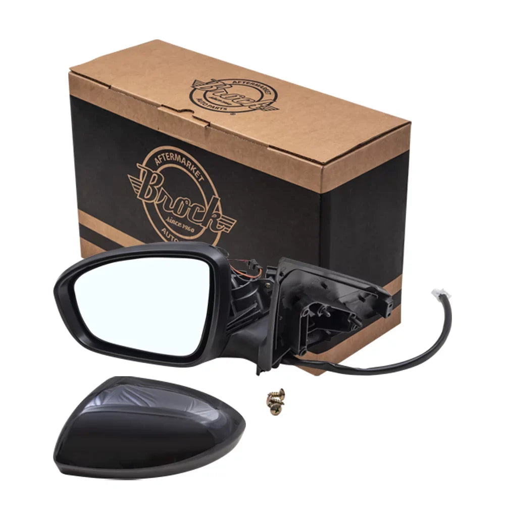 Brock Aftermarket Replacement Driver Left Power Mirror With Heat-Signal-Camera Paint To Match Black appropriate With 2020-2021 Nissan Sentra