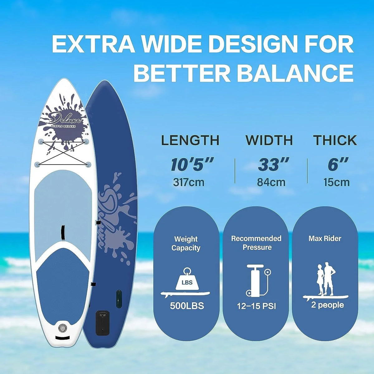 Deluxe Pink Inflatable Paddle Board - 27.55 - Ultimate aqua Performance