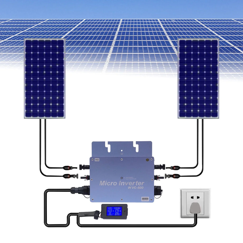 SHZICMY 600W 110V Solar Micro Inverter Grid Tie MPPT Pure Sine Wave DC to AC Waterproof