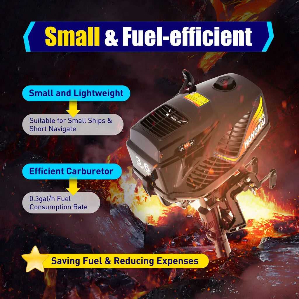 WUZSTAR 3.6HP 2 Stroke Outboard Motor,Trolling vessel Engine Motor for Fishing Aquaculture Outdoor Adventure vessel