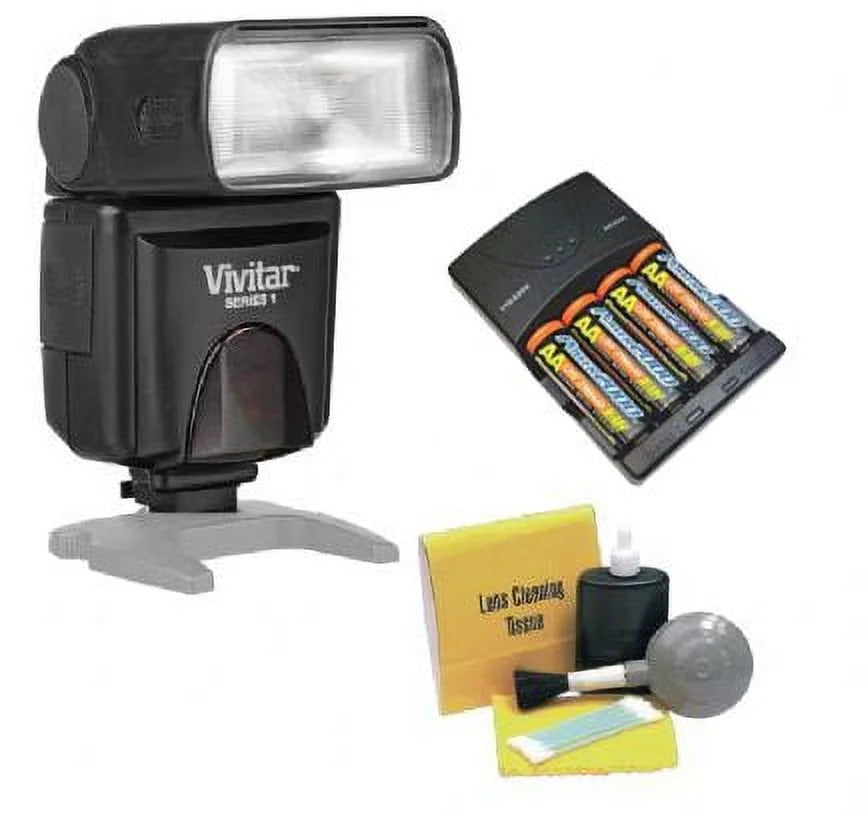 EOS 5DS/5DS R Bounce, Zoom & Swivel Head Flash + High Powered AC Rapid Charger With 4AA 2900 Mah Batteries + Nw Di