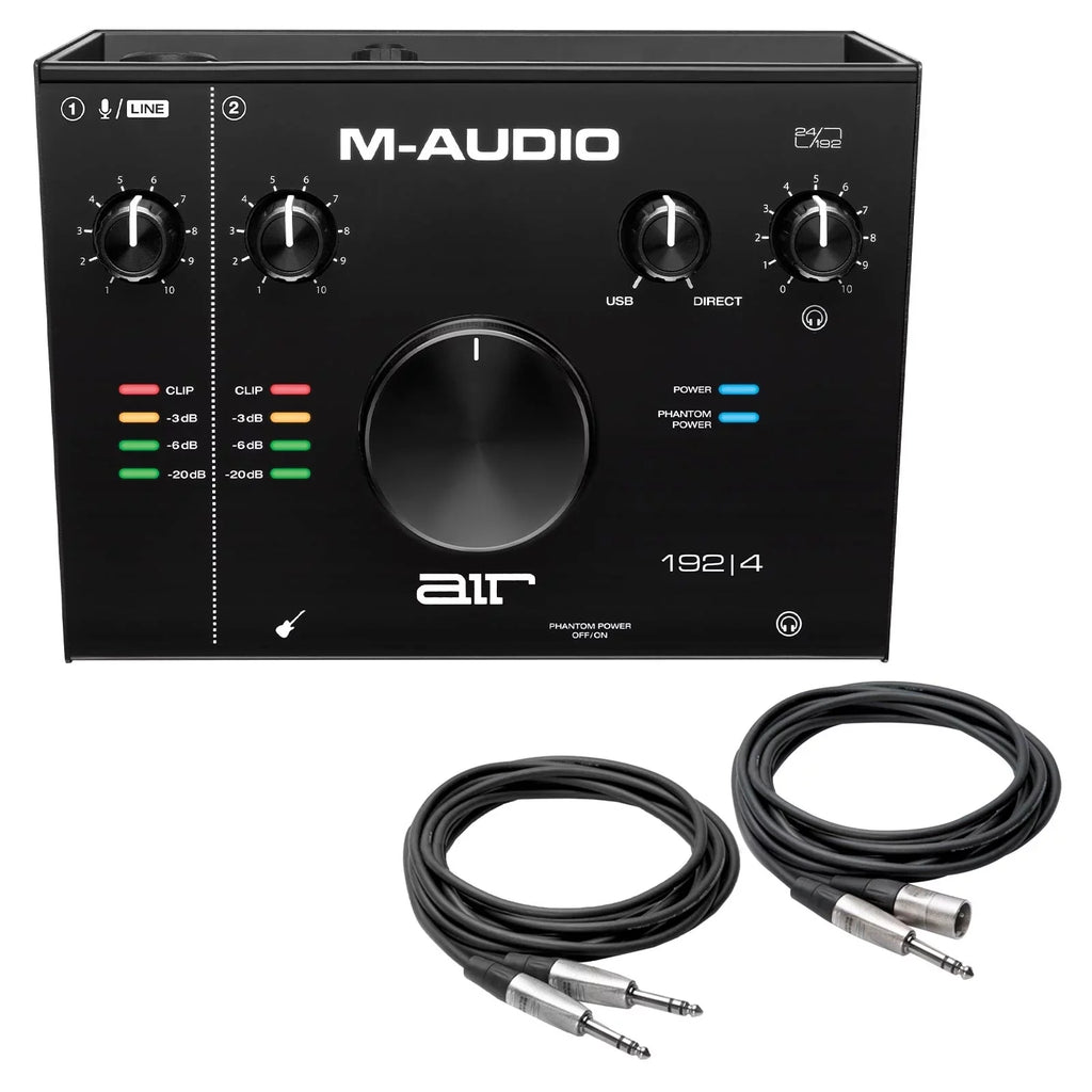 M-Audio AIR 192 | 4 2-In/2-Out 24/192 USB Audio Interface with Interconnect Cables Package