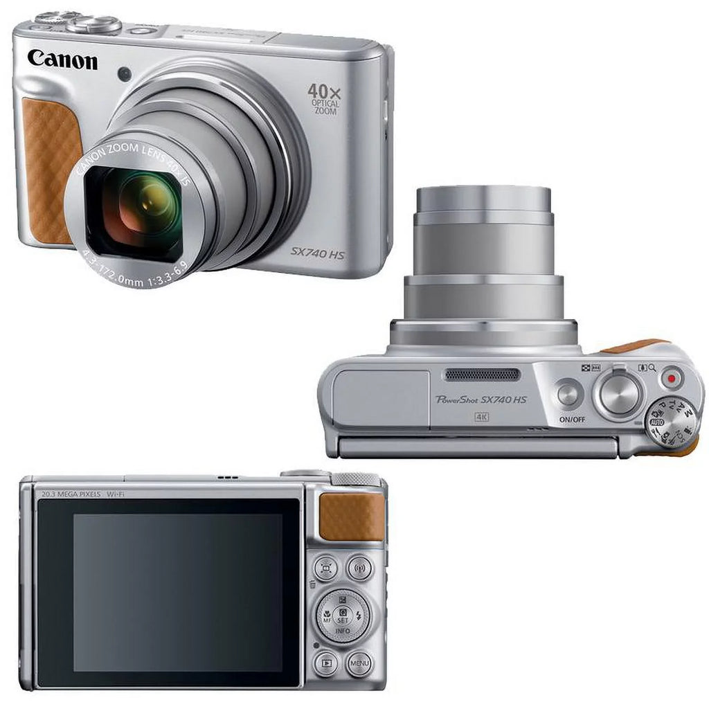 PowerShot SX740 20.3MP 20.3MP HS Digital Camera Silver with 32GB Memory Card