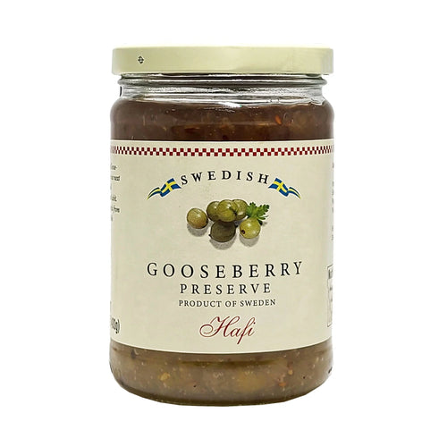 (400 ml) Each with Bonus Modern Stainless Steel Spoon (3-Pc Set). Combo Pack of Hafi Swedish Gooseberry & Swedish Blueberry Preserves 14.1 Oz