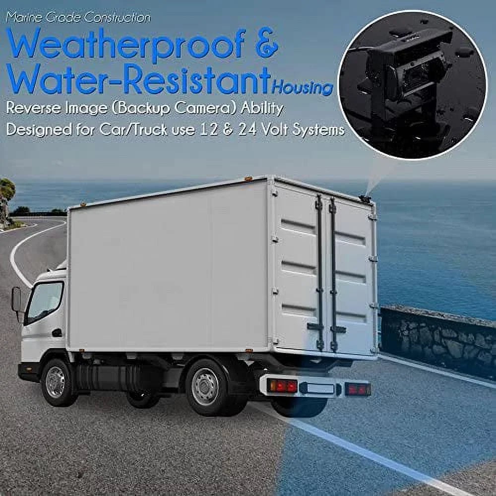 Pyle Car Truck Reverse Parking Waterproof Rearview Camera Kit W/ 9" LCD Display Monitor, 12-24V