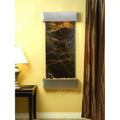 Cascade Springs Square Stainless Steel Green Marble Wall Fountain