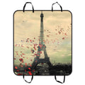 GCKG Eiffel Tower Pet Car Seat shield,Frech Paris Eiffel Tower Love Flower Pet Car Seat wrap Dog Car Seat Mat Hammock Cargo Mat Trunk Mat For Cars Trucks and SUV 54x60 inches