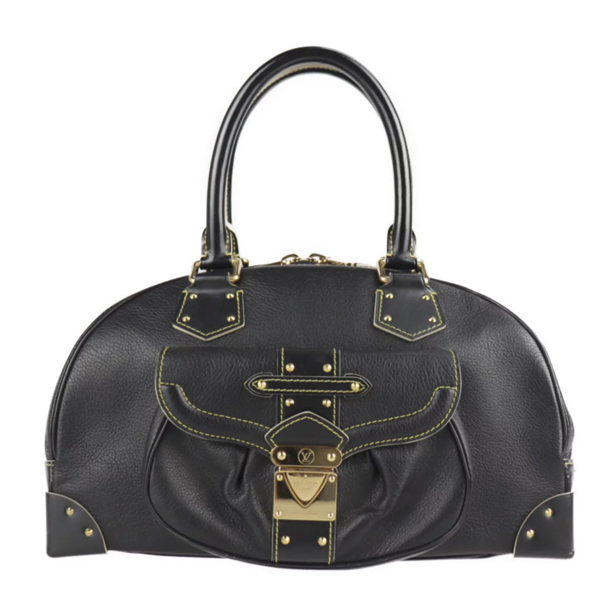 Pre-Owned LOUIS VUITTON Louis Vuitton Superbe Handbag M91892 Suhari Leather Noir Tote Shoulder (Good)