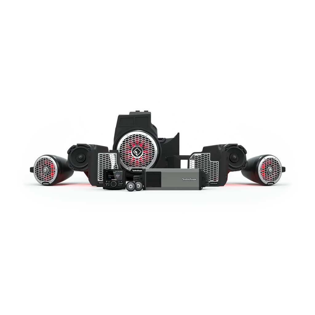 Rockford Fosgate RZR19PXP-STG5 Audio Kit: PMX-3 Receiver, 1500-Watt Amp, Front Speakers & M2 Tweeters, M2 Color Optix Lighted 10? Subwoofer & M2 6.5" Rear Speakers for Select RZR Pro XP Models (2019+)