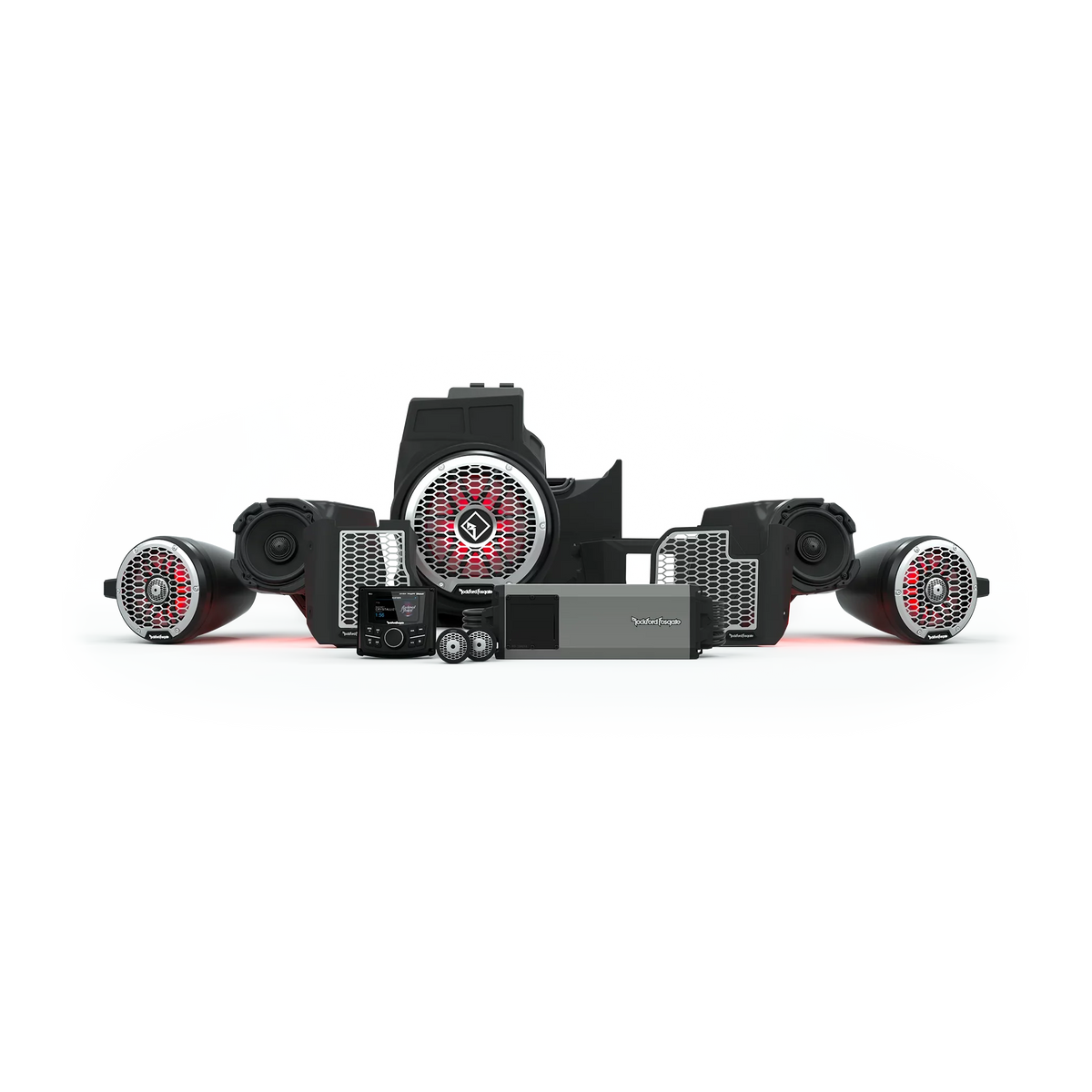 Rockford Fosgate RZR19PXP-STG5 Audio Kit: PMX-3 Receiver, 1500-Watt Amp, Front Speakers & M2 Tweeters, M2 Color Optix Lighted 10? Subwoofer & M2 6.5" Rear Speakers for Select RZR Pro XP Models (2019+)